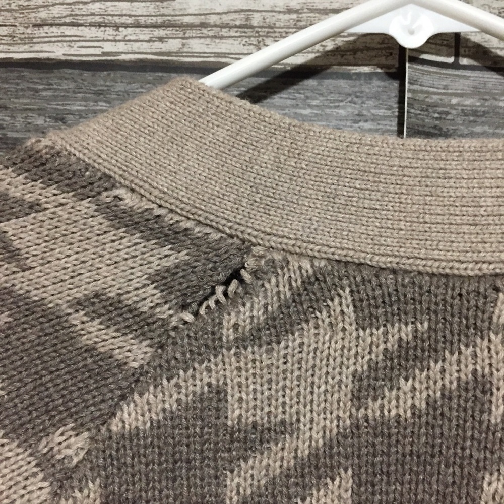 Abercrombie Fitch Houndstooth Plaid Open Front Cardigan Sweater Women’s XS FLAW - Picture 9 of 9
